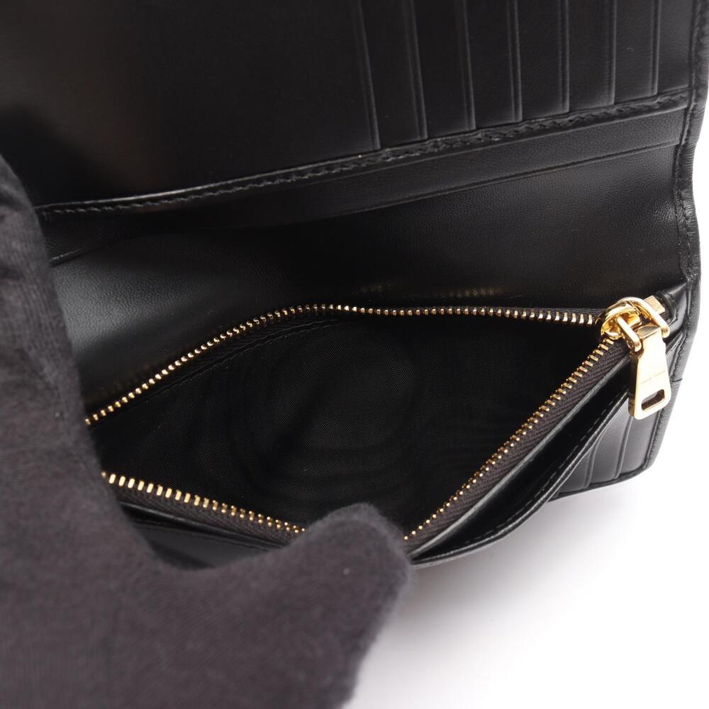 Miu Miu Matelasse Bi fold Long Wallet Leather Black - Picture 4 of 4
